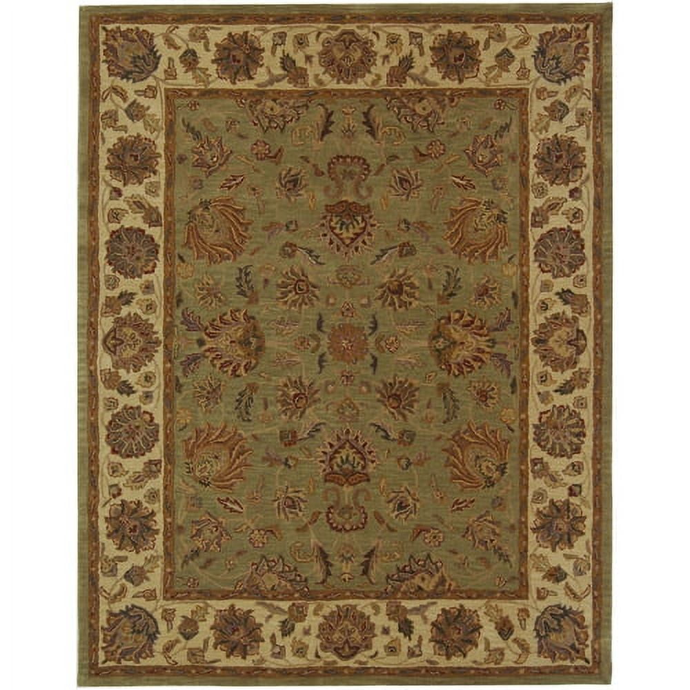Heritage Green and Gold Hand-Tufted Wool Area Rug 2' x 3'