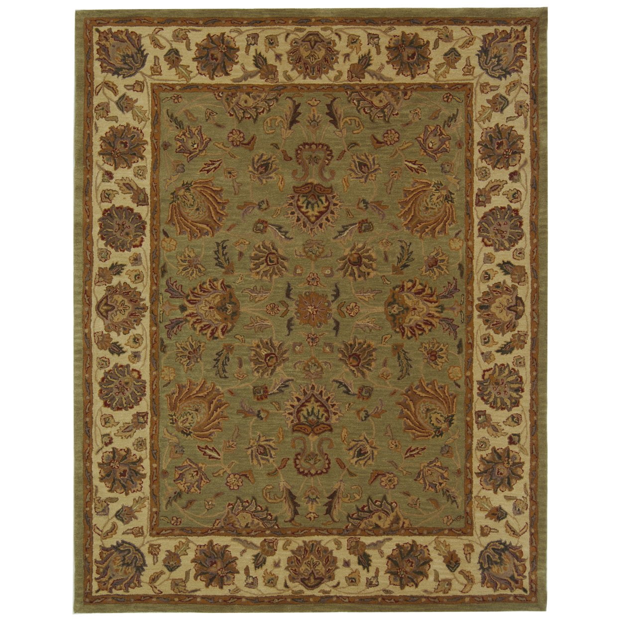 Heritage Green and Gold Hand-Tufted Wool Area Rug 2' x 3'