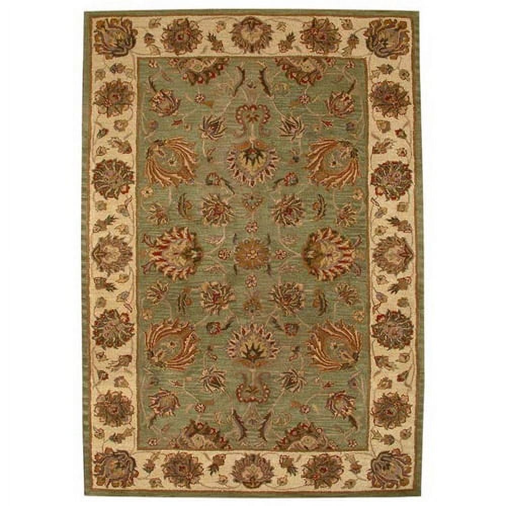 SAFAVIEH Heritage Regis Traditional Wool Area Rug, Green/Gold, 3'6" x 3'6" Round - image 1 of 10
