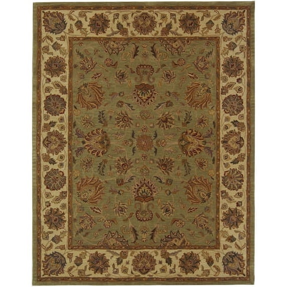 SAFAVIEH Heritage Regis Traditional Wool Area Rug, Green/Gold, 3' x 5'