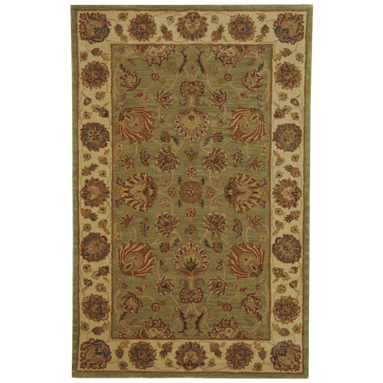 SAFAVIEH Heritage Regis Traditional Wool Area Rug, Green/Gold, 5' x 8' - image 1 of 10