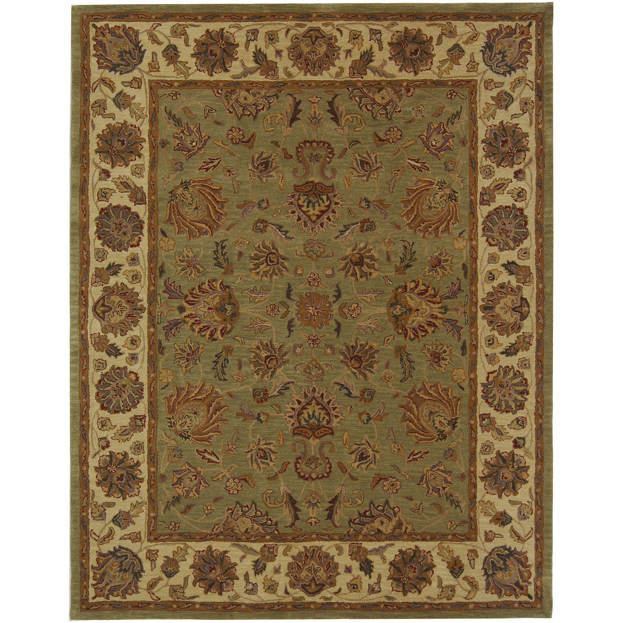 SAFAVIEH Heritage Regis Traditional Wool Area Rug, Green/Gold, 9'6" x 13'6" - image 1 of 10