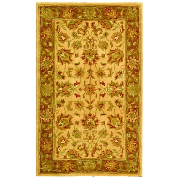 SAFAVIEH Heritage Regis Traditional Wool Area Rug, Ivory/Brown, 3' x 5'