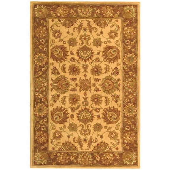 SAFAVIEH Heritage Regis Traditional Wool Area Rug, Ivory/Brown, 4' x 6'