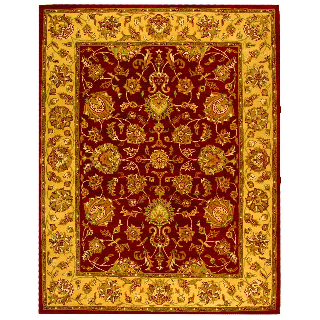 Hand-Tufted Red and Gold Wool 4' x 6' Area Rug