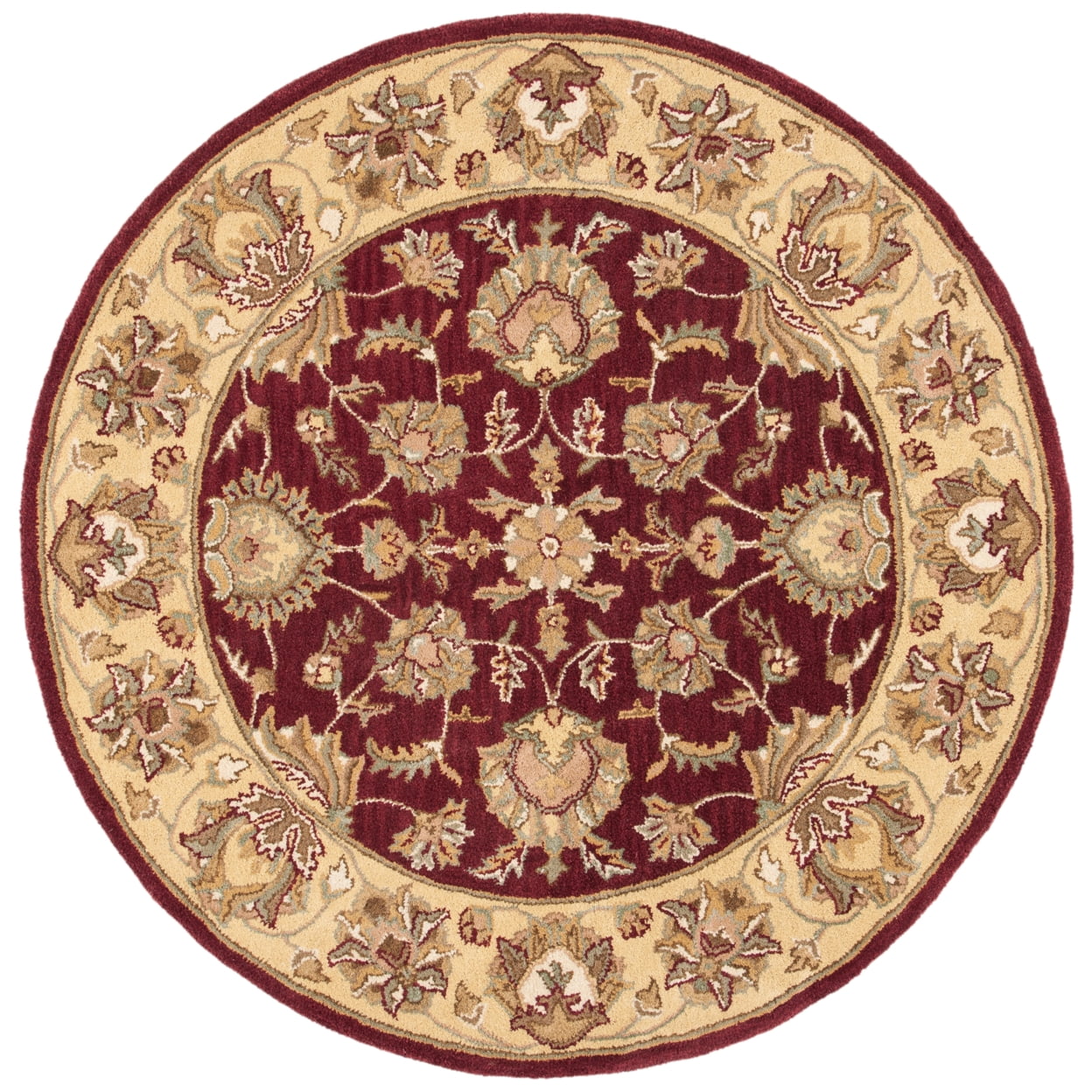 Heritage Red and Gold 6' Round Wool Area Rug
