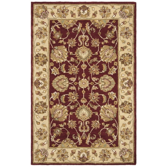 SAFAVIEH Heritage Regis Traditional Wool Area Rug, Red/Gold, 7'6" x 9'6" Oval