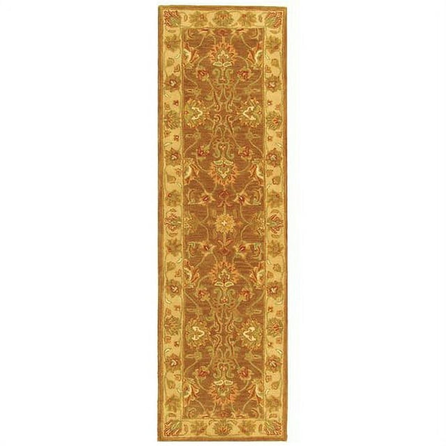 SAFAVIEH Heritage Regis Traditional Wool Runner Rug, Brown/Ivory, 2'3" x 10'