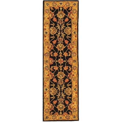 SAFAVIEH Heritage Regis Traditional Wool Runner Rug, Charcoal/Gold, 2'3" x 10'