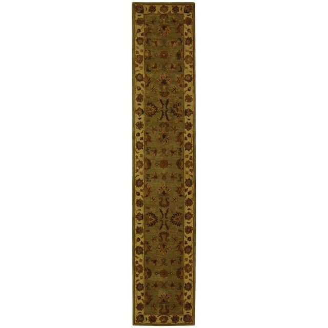 SAFAVIEH Heritage Regis Traditional Wool Runner Rug, Green/Gold, 2'3" x 12'