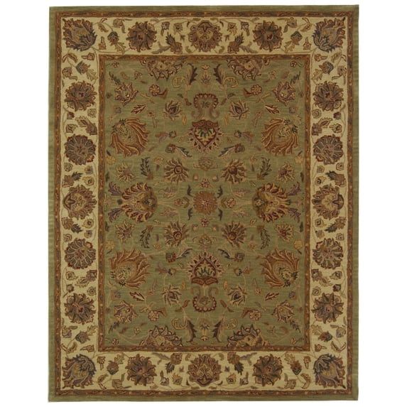 SAFAVIEH Heritage Regis Traditional Wool Runner Rug, Green/Gold, 2'3" x 14'