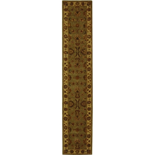 SAFAVIEH Heritage Regis Traditional Wool Runner Rug, Green/Gold, 2'3" x 16'