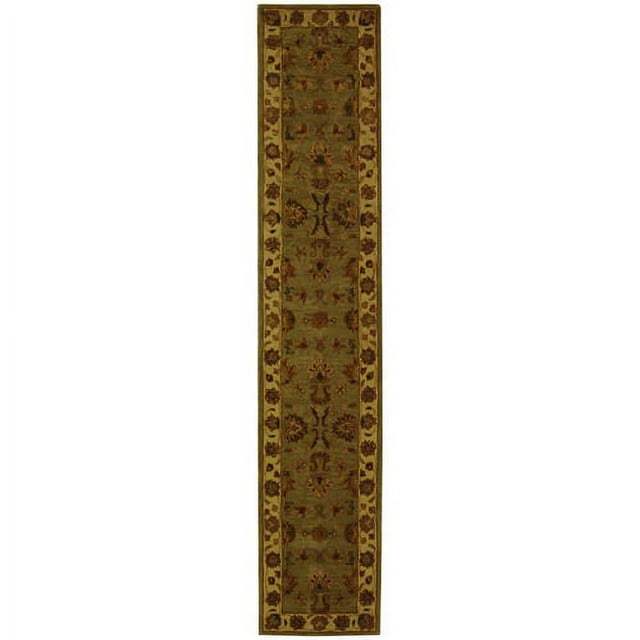 SAFAVIEH Heritage Regis Traditional Wool Runner Rug, Green/Gold, 2'3" x 8'