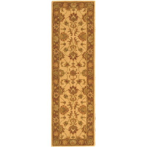 SAFAVIEH Heritage Regis Traditional Wool Runner Rug, Ivory/Brown, 2'3" x 8'