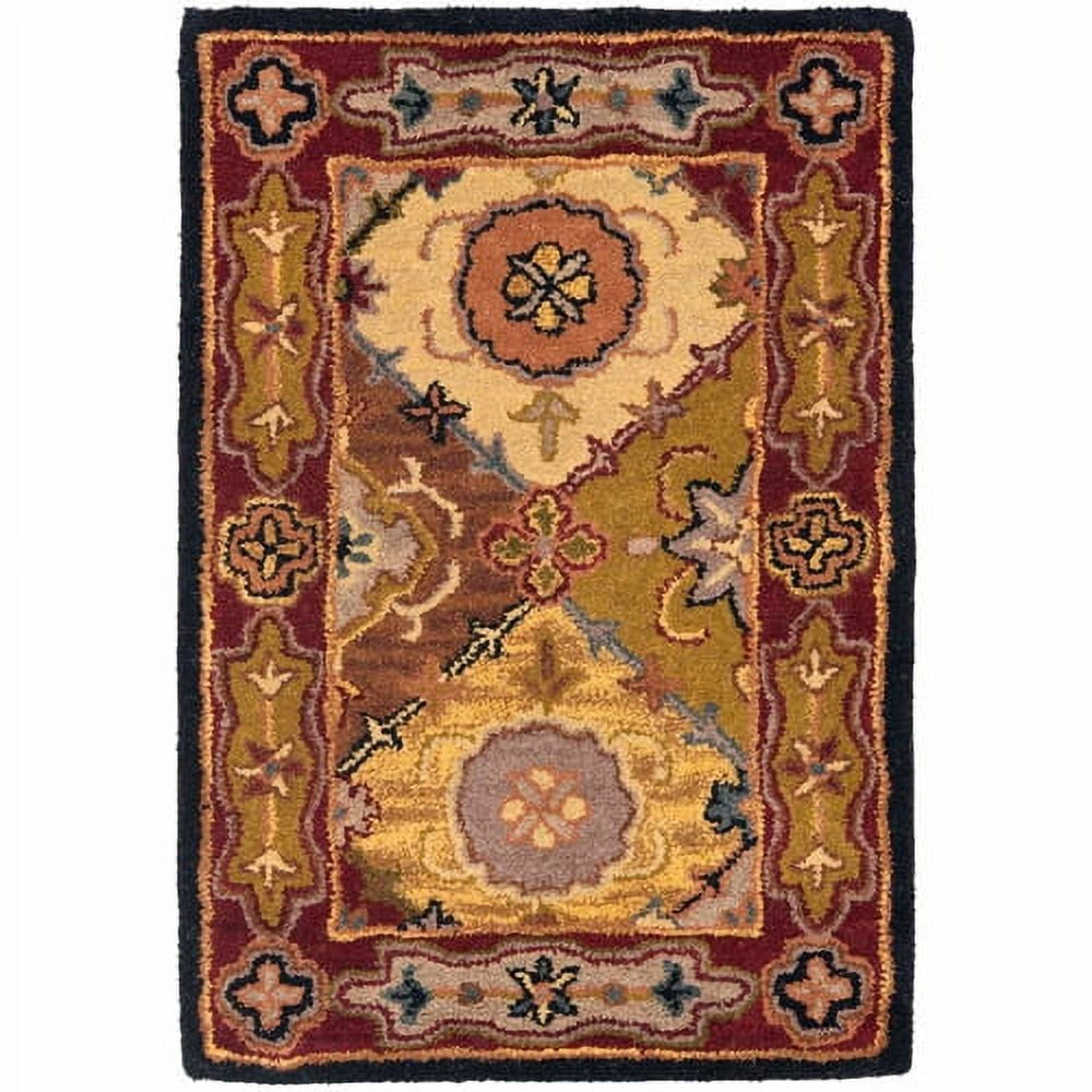 Heritage Multi/Red Round Hand-Tufted Wool Area Rug