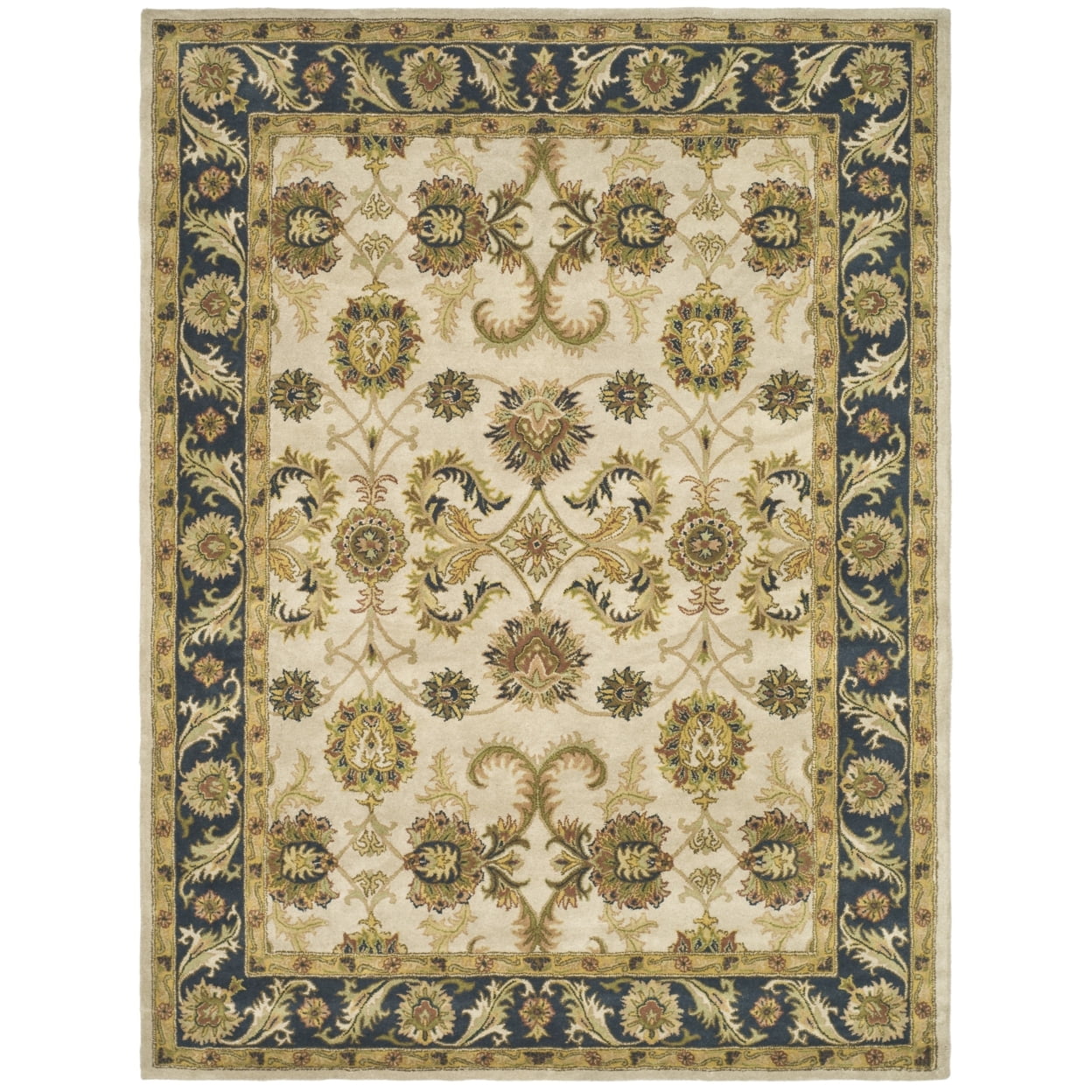 Elegant Red Floral Hand-Tufted Wool Runner Rug, 5' x 12'