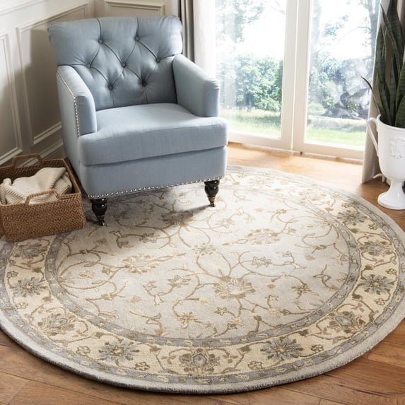 Safavieh Heritage Rida Oriental Wool Area Rug, Beige/Gray, 6' x 6' Round