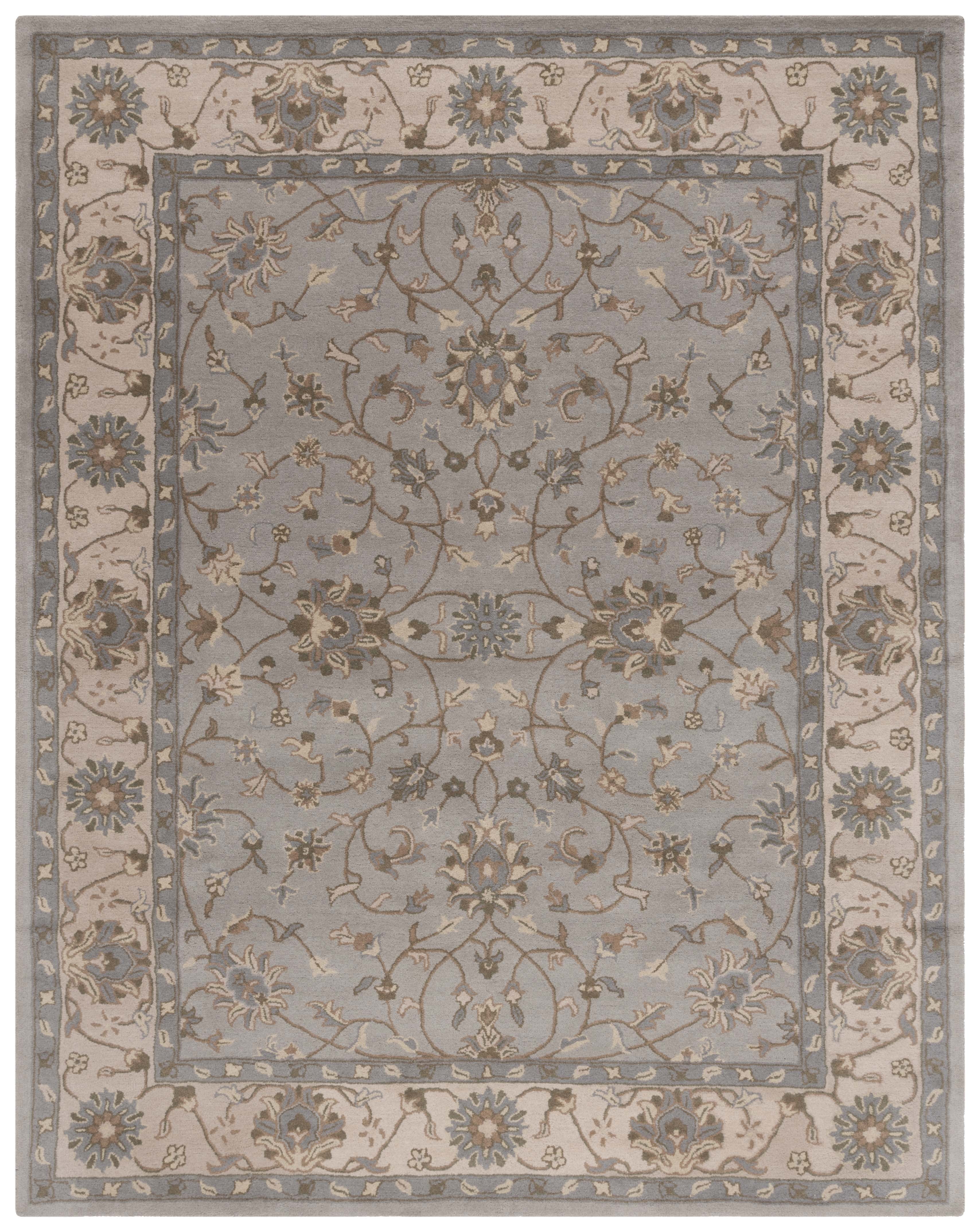 Hand-Tufted Elegance Gray Wool Rectangular Area Rug, 9'6" x 13'6"
