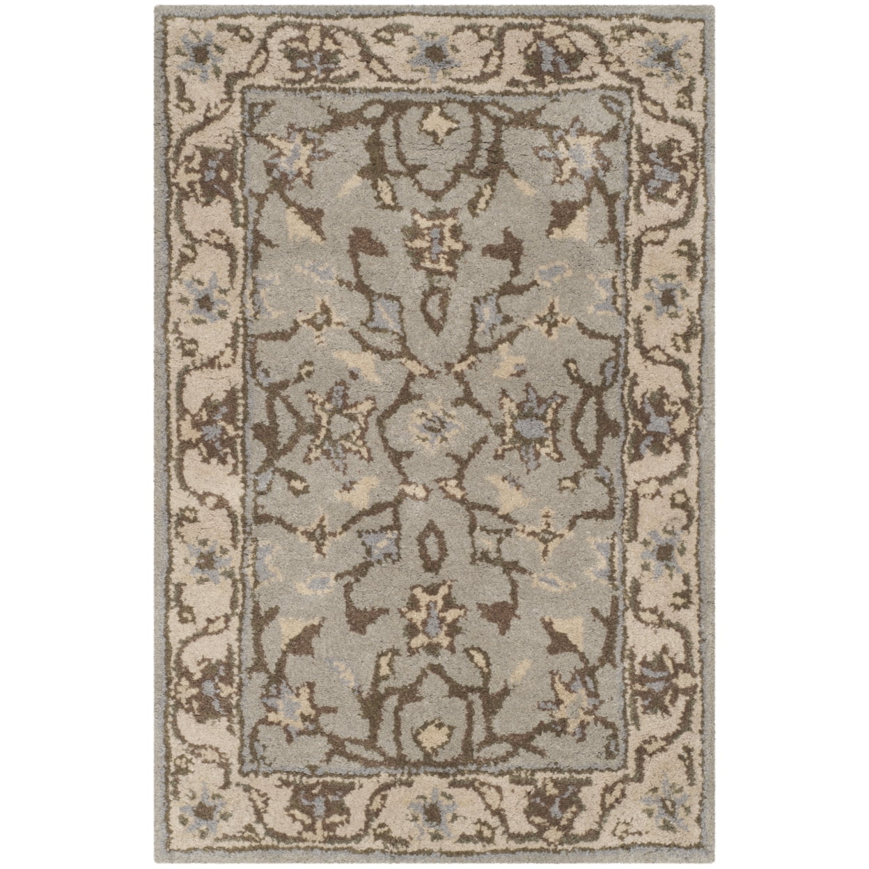 Elegant Gray Hand-Tufted Wool Rectangular Rug 8' x 10'