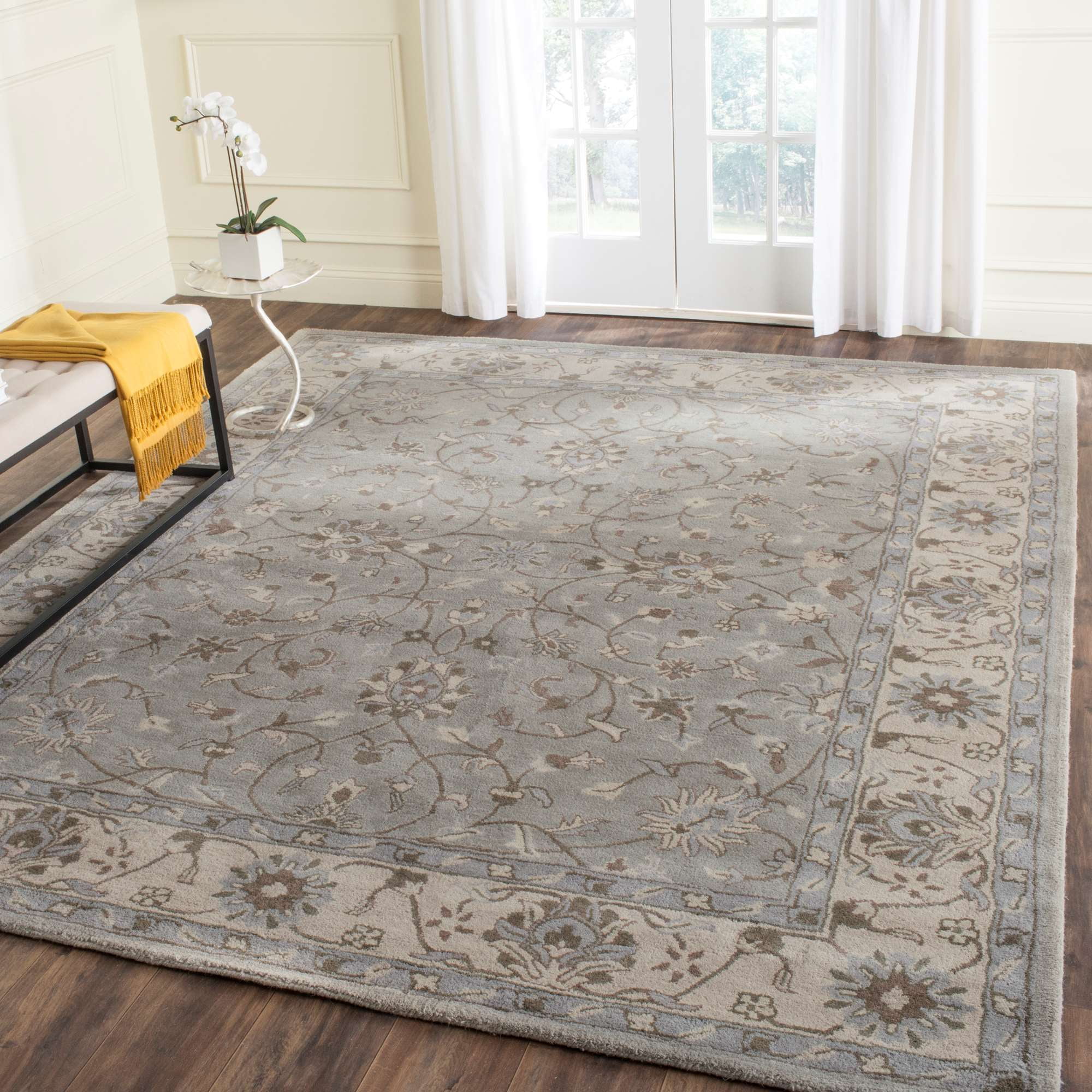Gray Handmade Wool Tufted Reversible 4' x 6' Rug