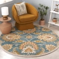 thumbnail image 1 of Safavieh Heritage Roderick Medallion Area Rug, Blue/Yellow, 6' x 6' Round, 1 of 10