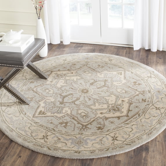 Safavieh Heritage Roland Oriental Wool Area Rug, Beige/Gray, 6' x 6' Round