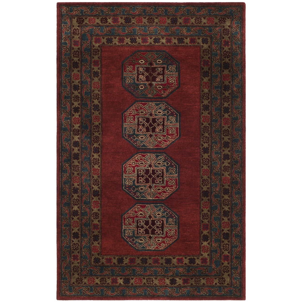 Heritage Red Hand-Tufted Wool 5' x 8' Area Rug