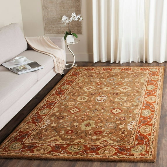 SAFAVIEH Heritage Rothesay Oriental Wool Area Rug, Moss/Rust, 5' x 8'