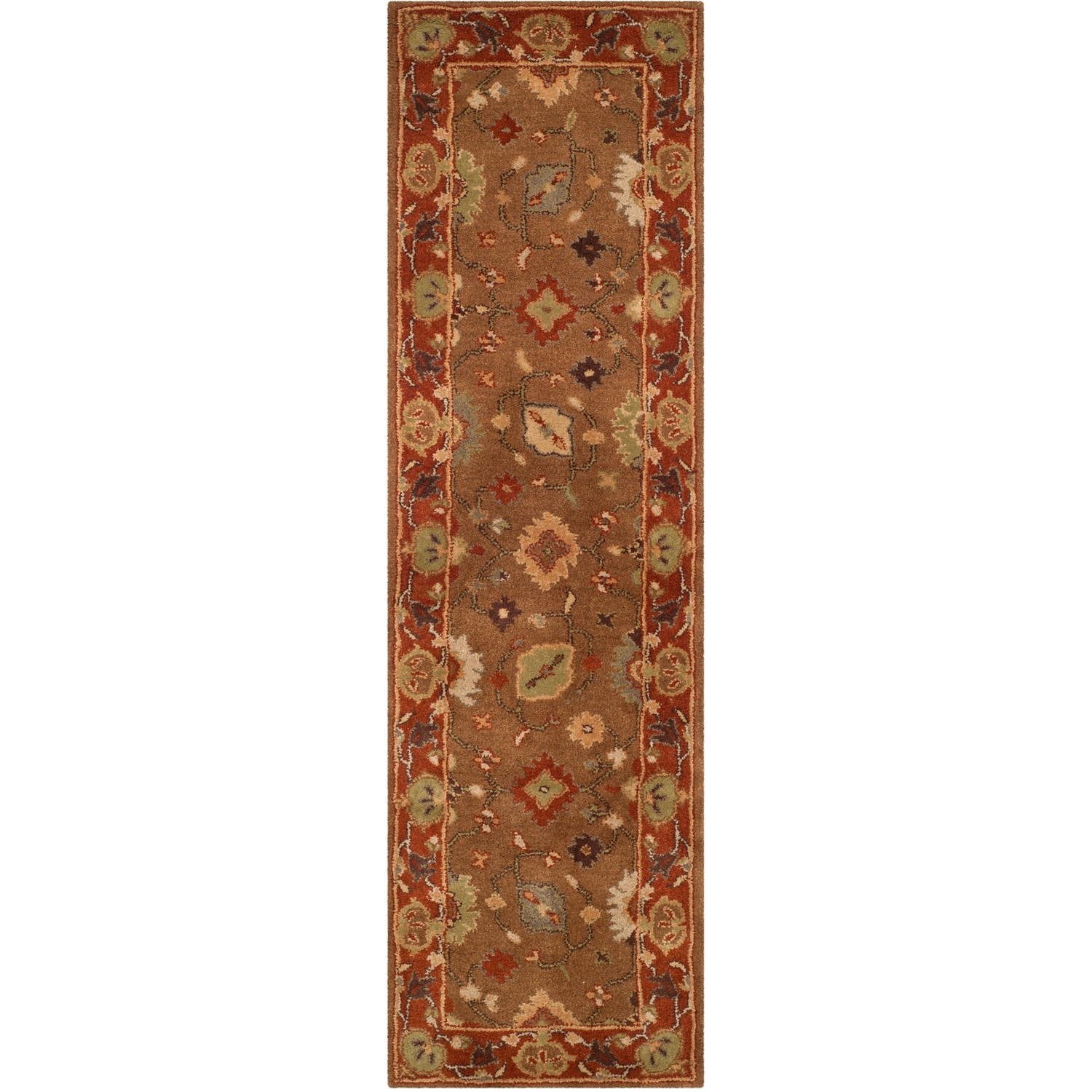 Heritage Moss and Rust Hand-Tufted Wool Runner Rug