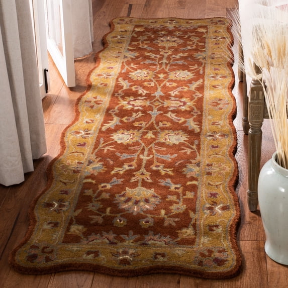 Safavieh Heritage Seymour Oriental Wool Runner Rug, Red/Natural, 2'3" x 8' Scalloped