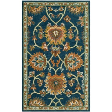 SAFAVIEH Heritage Sharla Floral Wool Area Rug, Navy, 2' x 3'