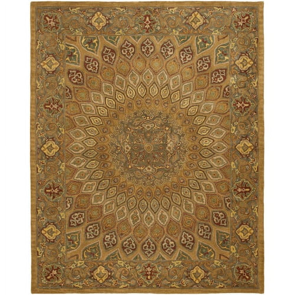 Elegant Heritage Hand-Tufted Wool Round Rug in Light Brown/Grey, 6'