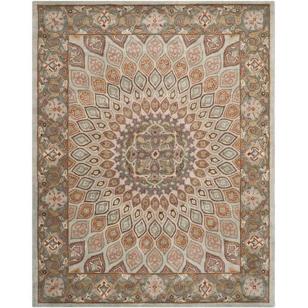 Heritage Blue and Grey Hand-Tufted Wool Round Rug