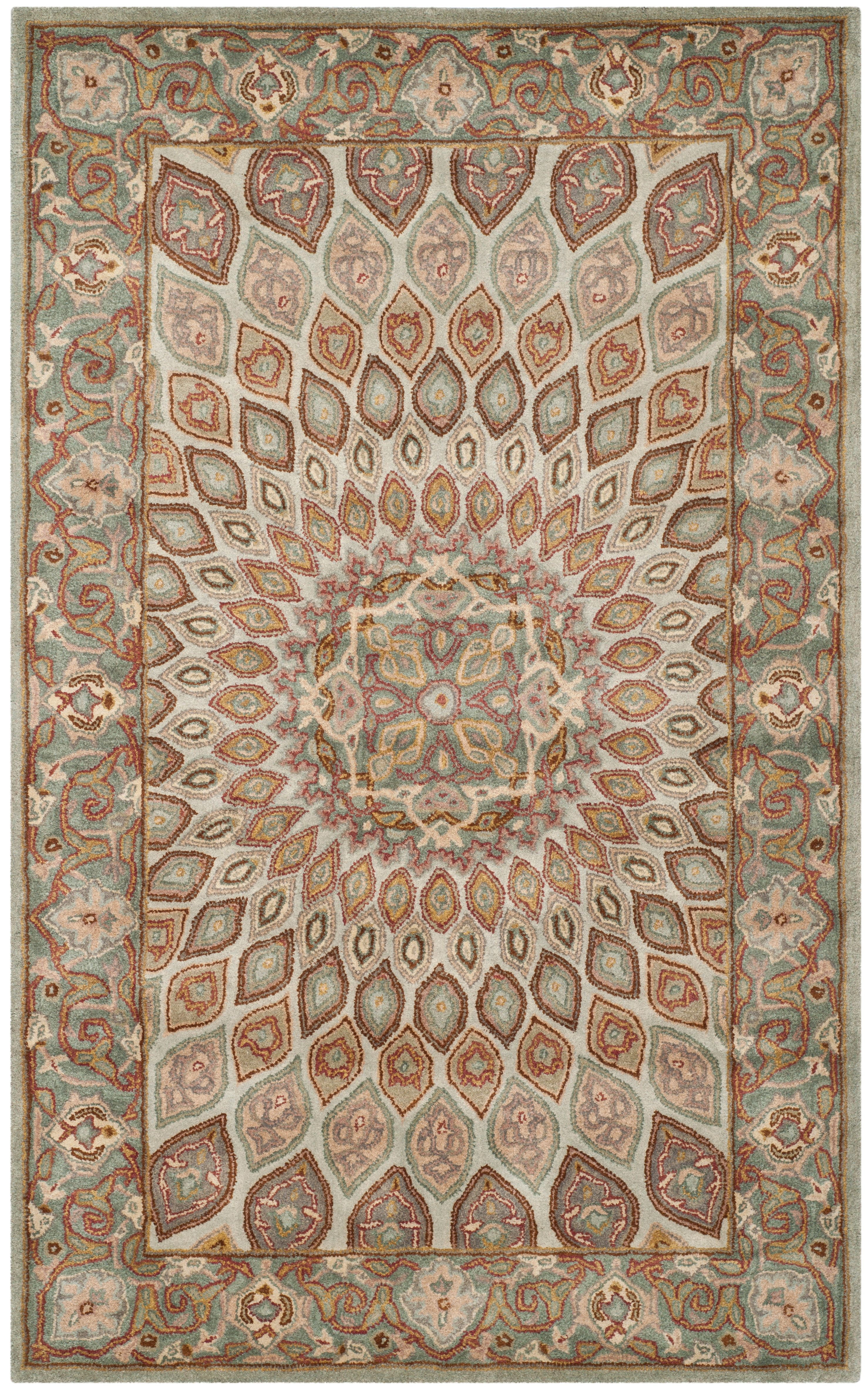 Elegant Heritage Blue-Grey Wool 6' x 9' Tufted Area Rug
