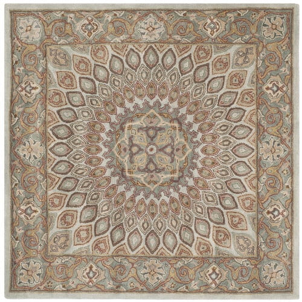 Elysian Blue-Grey Hand-Tufted Wool 8' Square Rug