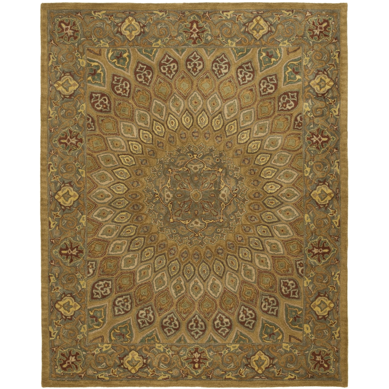 Heritage Light Brown and Grey Wool Tufted Square Rug