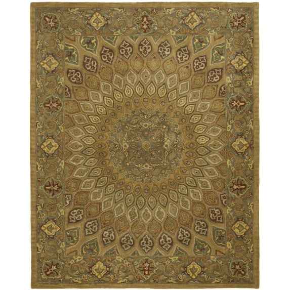 SAFAVIEH Heritage Shevon Traditional Wool Area Rug, Light Brown/Grey, 5' x 8'