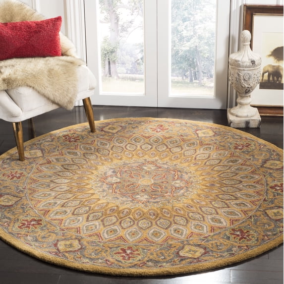 Safavieh Heritage Shevon Oriental Area Rug, Light Brown/Gray, 6'6" x 6'6" Round
