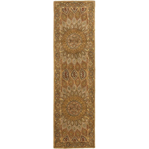 Gray and Light Brown Hand-Tufted Wool Runner Rug