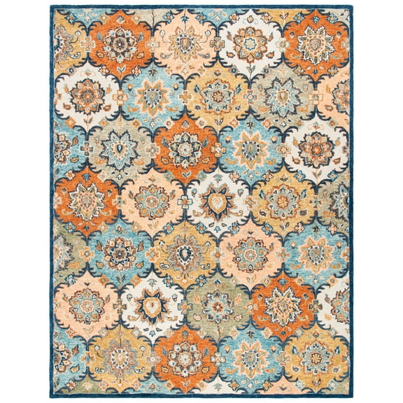 SAFAVIEH Heritage Skylar Oriental Wool Area Rug, Blue/Rust, 8' x 10'