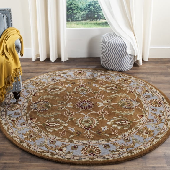 Safavieh Heritage Steward Oriental Wool Area Rug, Brown/Blue, 3'6" x 3'6" Round