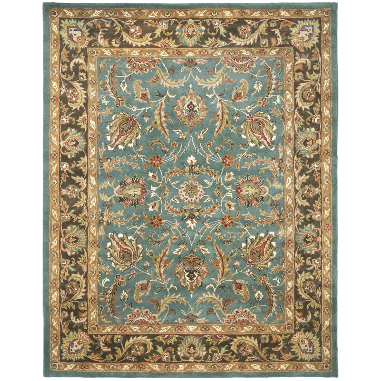 Hand-Tufted Heritage Wool Rectangular Rug in Blue/Brown, 68x22 in