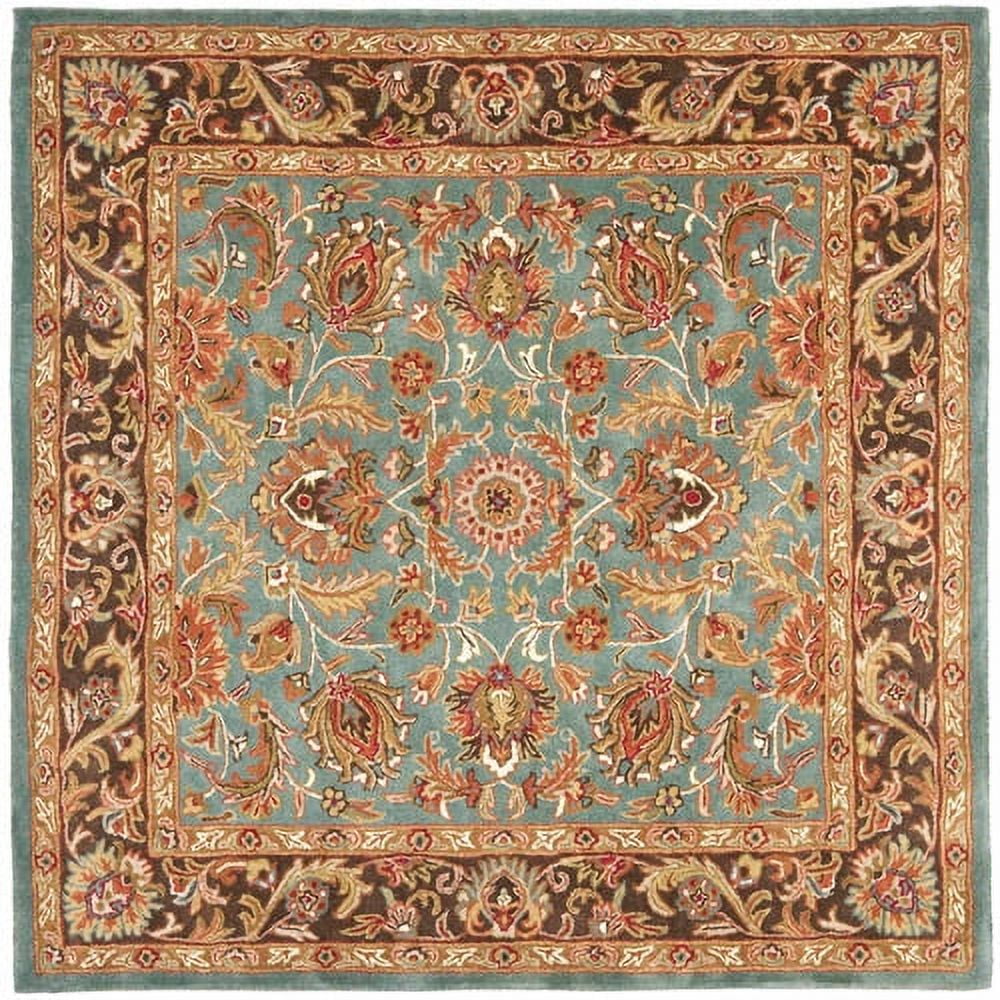 Heritage Blue and Brown Hand-Tufted Wool Round Rug