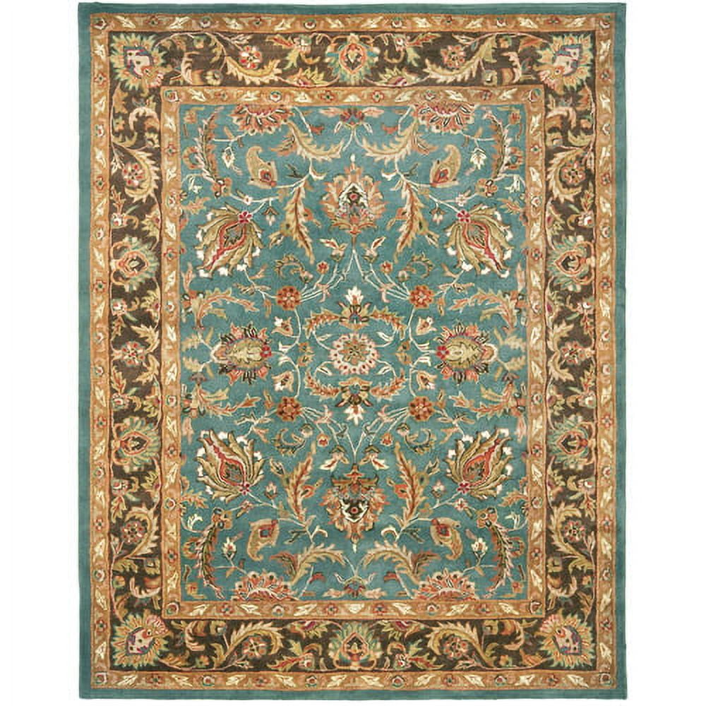 Blue and Brown 9' x 12' Hand-Tufted Wool Area Rug