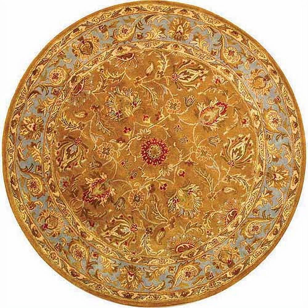 Hand-Tufted Oval Wool Area Rug in Blue and Brown