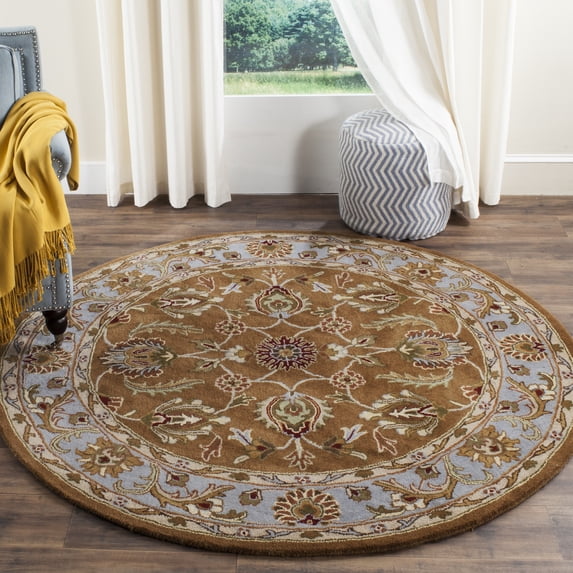 Safavieh Heritage Steward Oriental Wool Area Rug, Brown/Blue, 6' x 6' Round