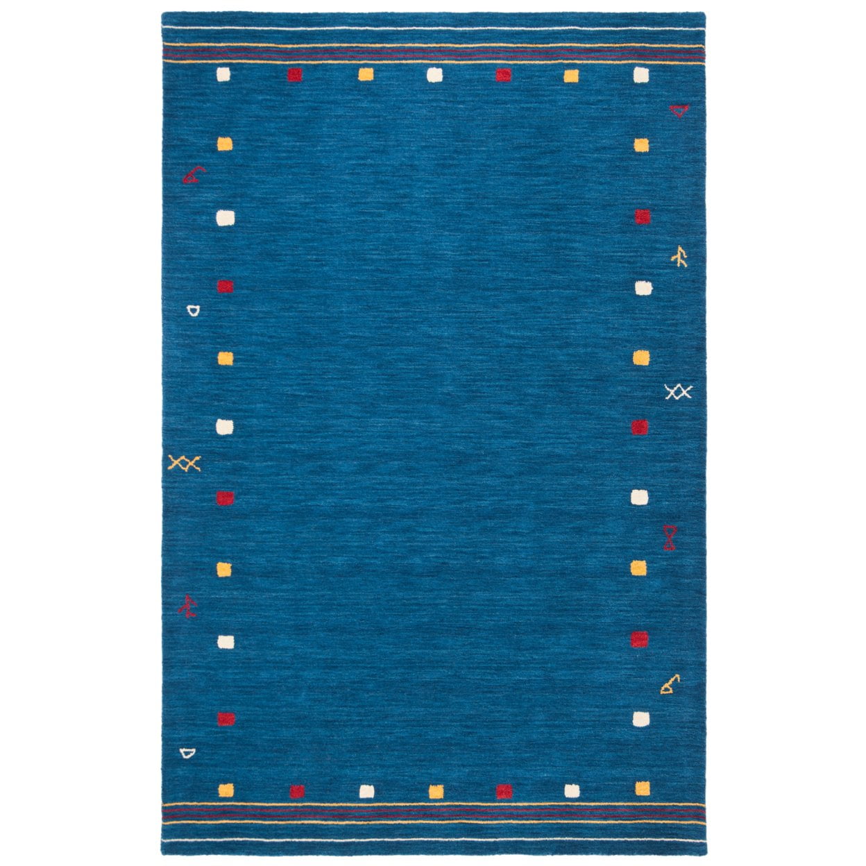 Heritage Blue and Brown Hand-Tufted Wool Square Rug