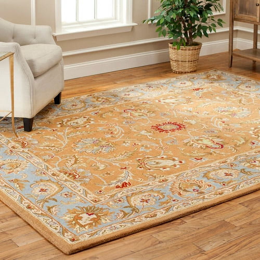 Heritage Brown and Blue Hand-Tufted Wool 9' x 12' Rug