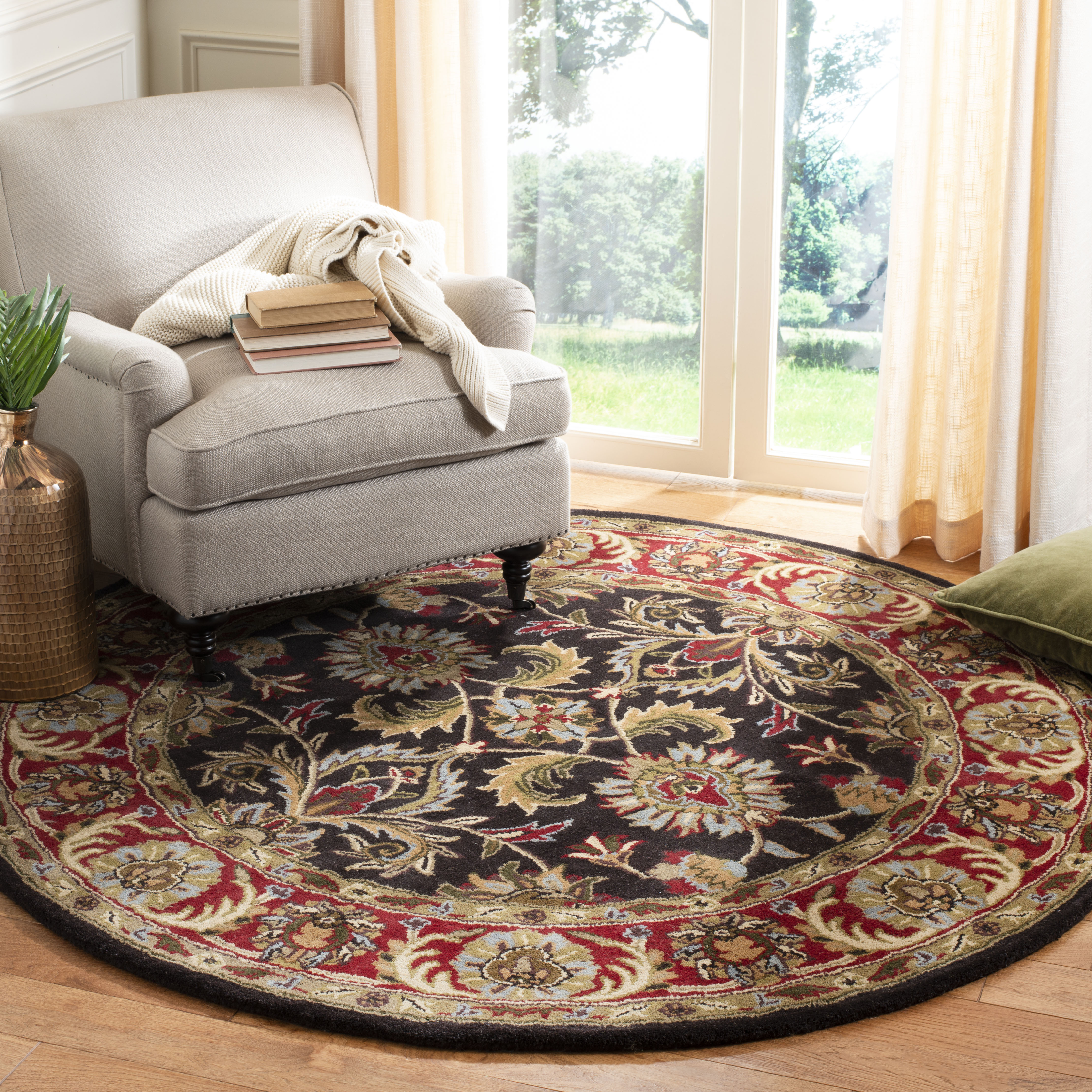 Stuart Rugs Minehead Safavieh Heritage Stuart Oriental Wool Area Rug, Chocolate/Red, 4' x 4 ...