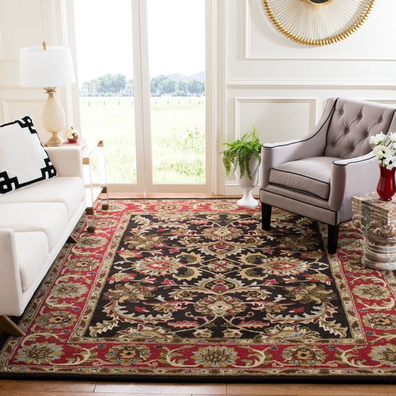 Safavieh Heritage Stuart Oriental Wool Area Rug, Chocolate/Red, 8' x 8' Square